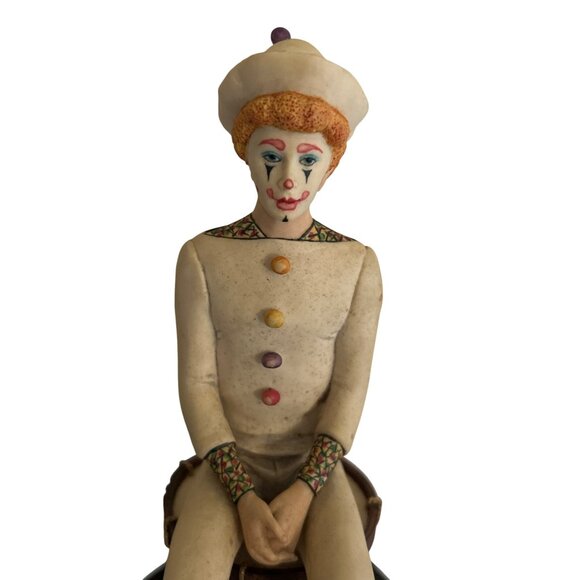 1984 Schmid Border Fine Arts Clown Figurine On Drum Handcrafted In Scotland - Picture 2 of 11